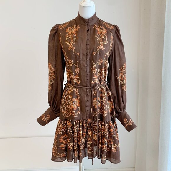 ALÉMAIS Seraphina belted tiered printed ramie mini dress - Picture 8 of 16